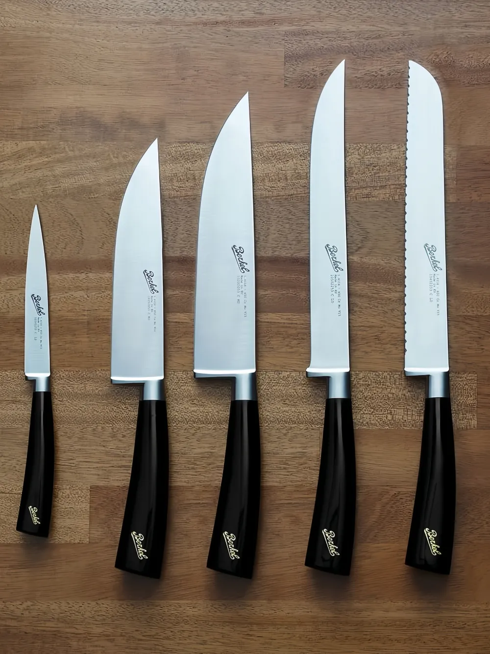 Berkel Wooden-block Knives (set At Five) In Black