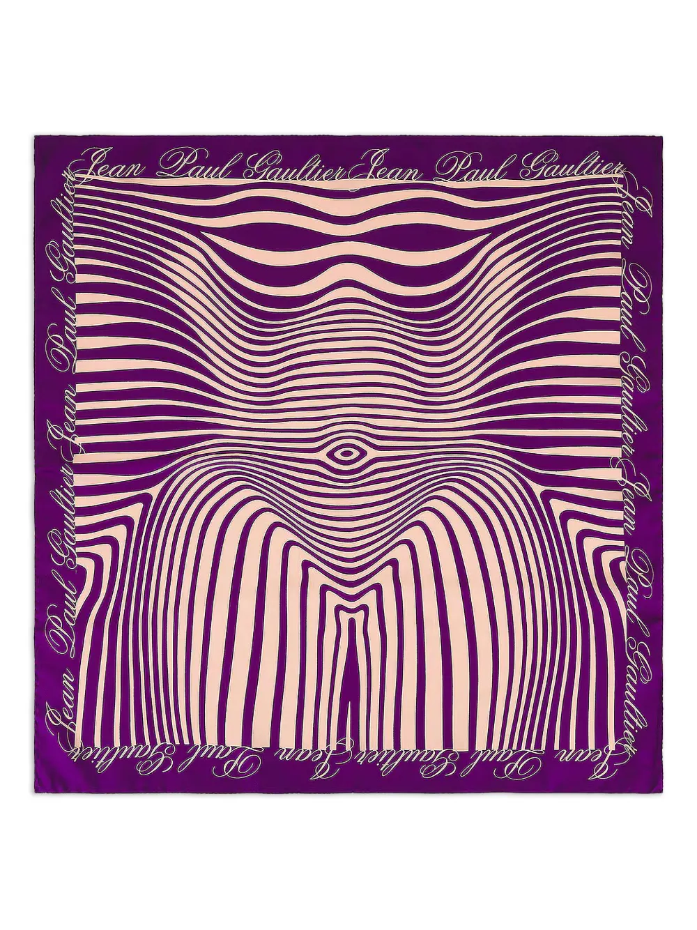 Jean Paul Gaultier Striped-pattern Scarf In Purple