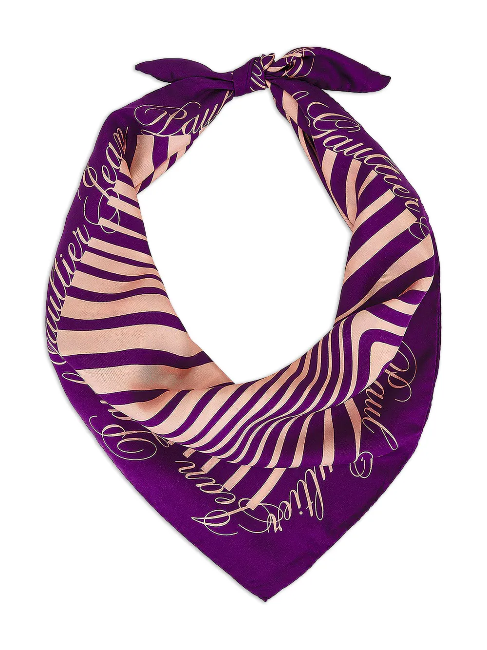 Jean Paul Gaultier striped-pattern scarf - Paars