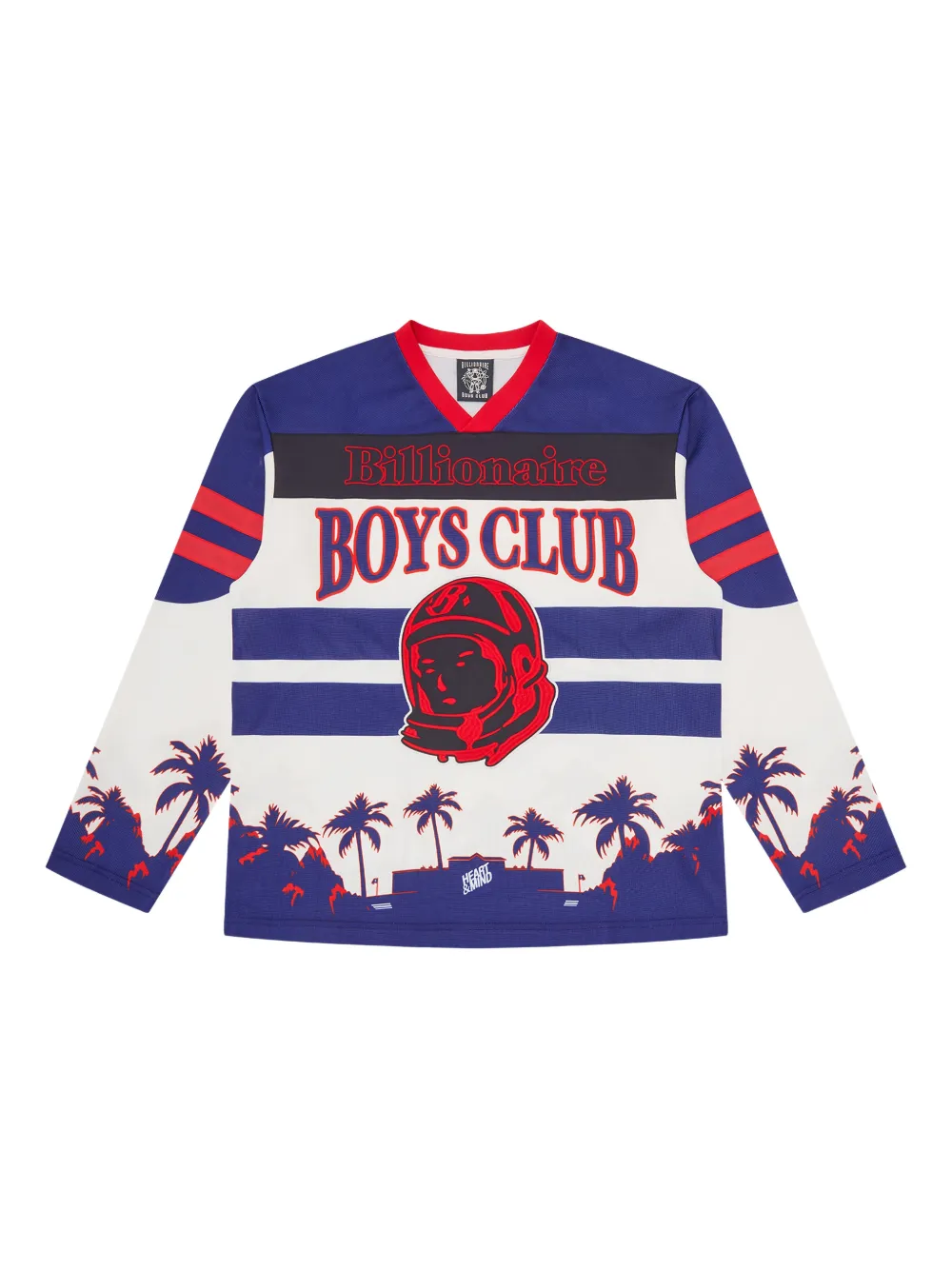 Billionaire Boys Club Stadium Hockey striped graphic jersey - Bianco