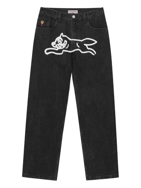 ICECREAM Calça Jeans Running Dog Com Estampa | Preto | FARFETCH BR