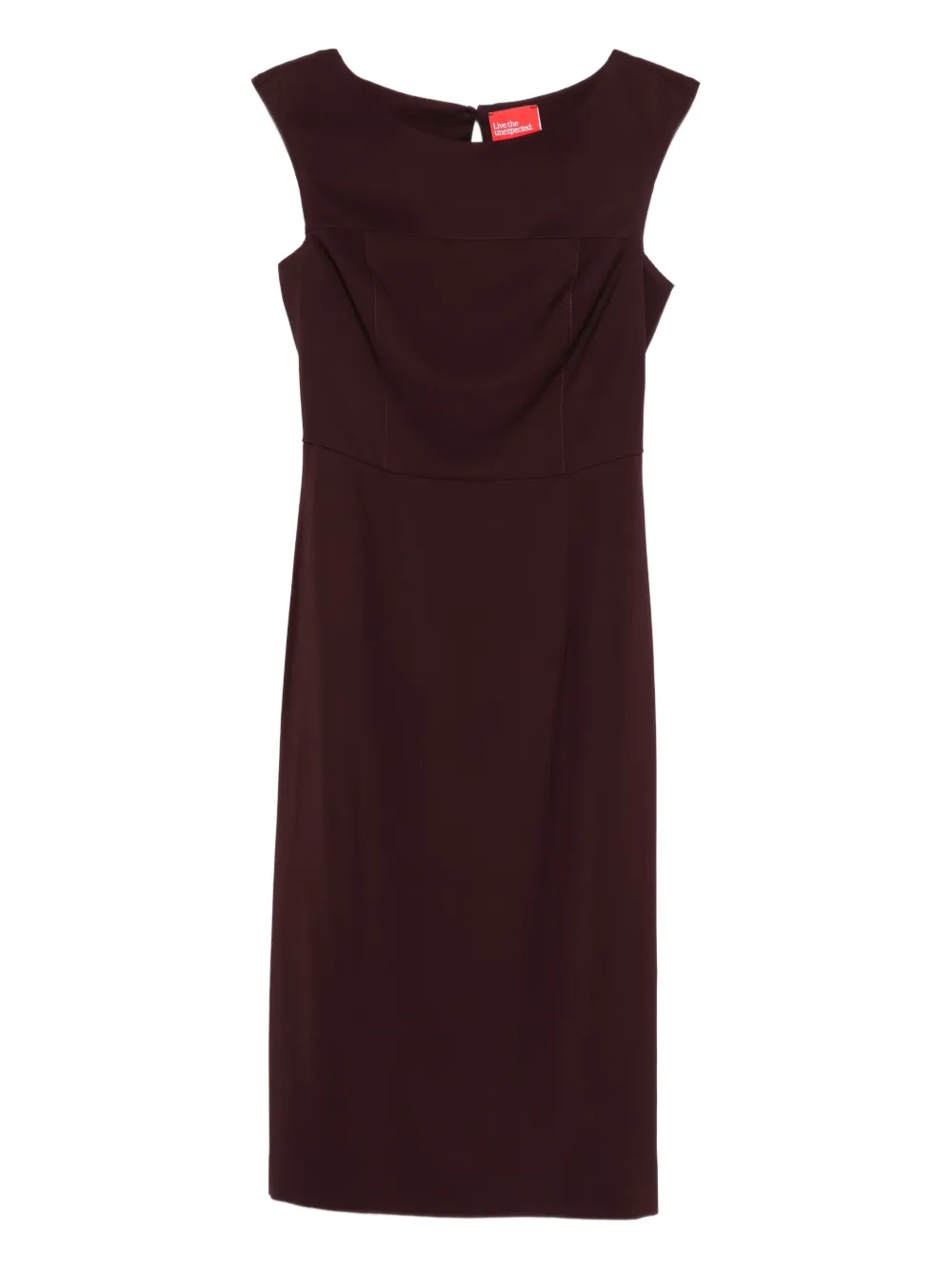 Merci sleeveless fitted midi dress - Rosso