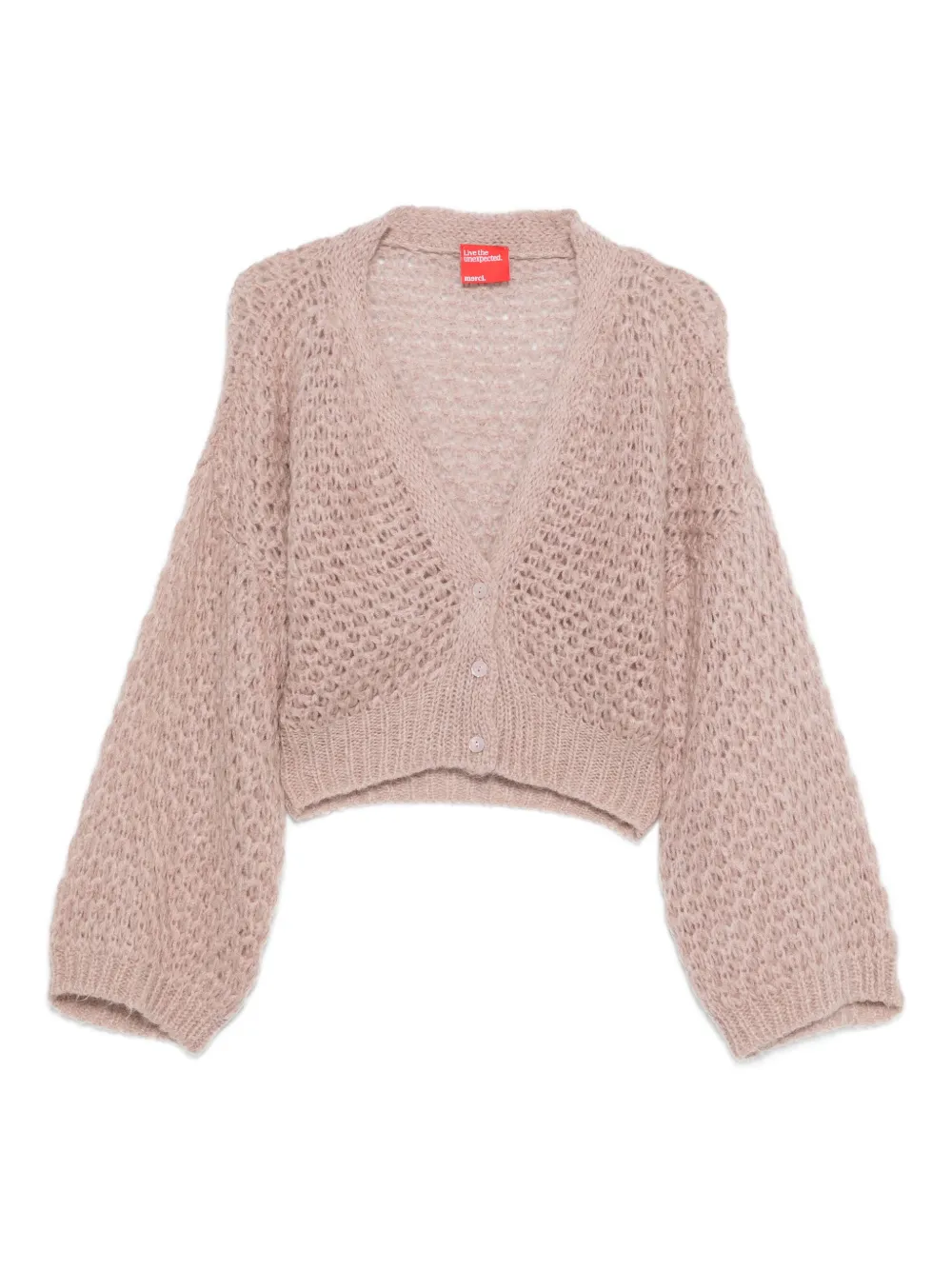 Merci openwork knit buttoned cardigan - Pink