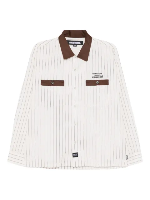 Neighborhood camisa con bolsillo a rayas