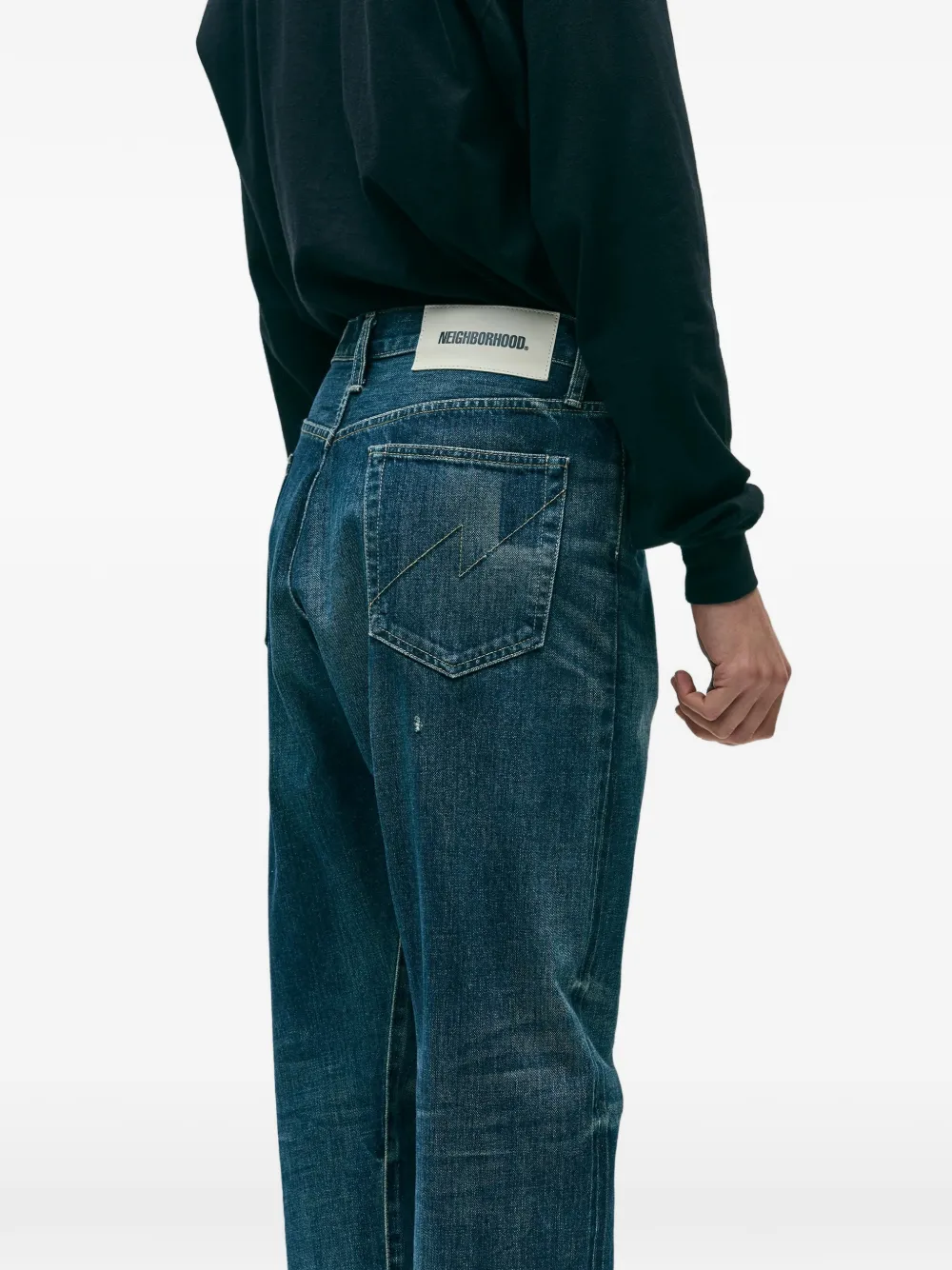 Neighborhood Jeans met verwassen-effect Blauw