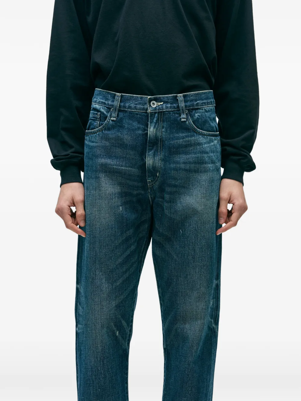 Neighborhood Jeans met verwassen-effect Blauw