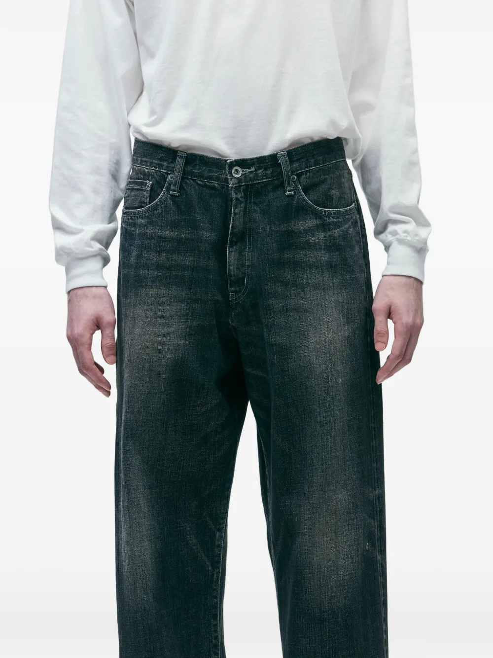 Neighborhood Washed Denim Dp Basic Pants In Multi