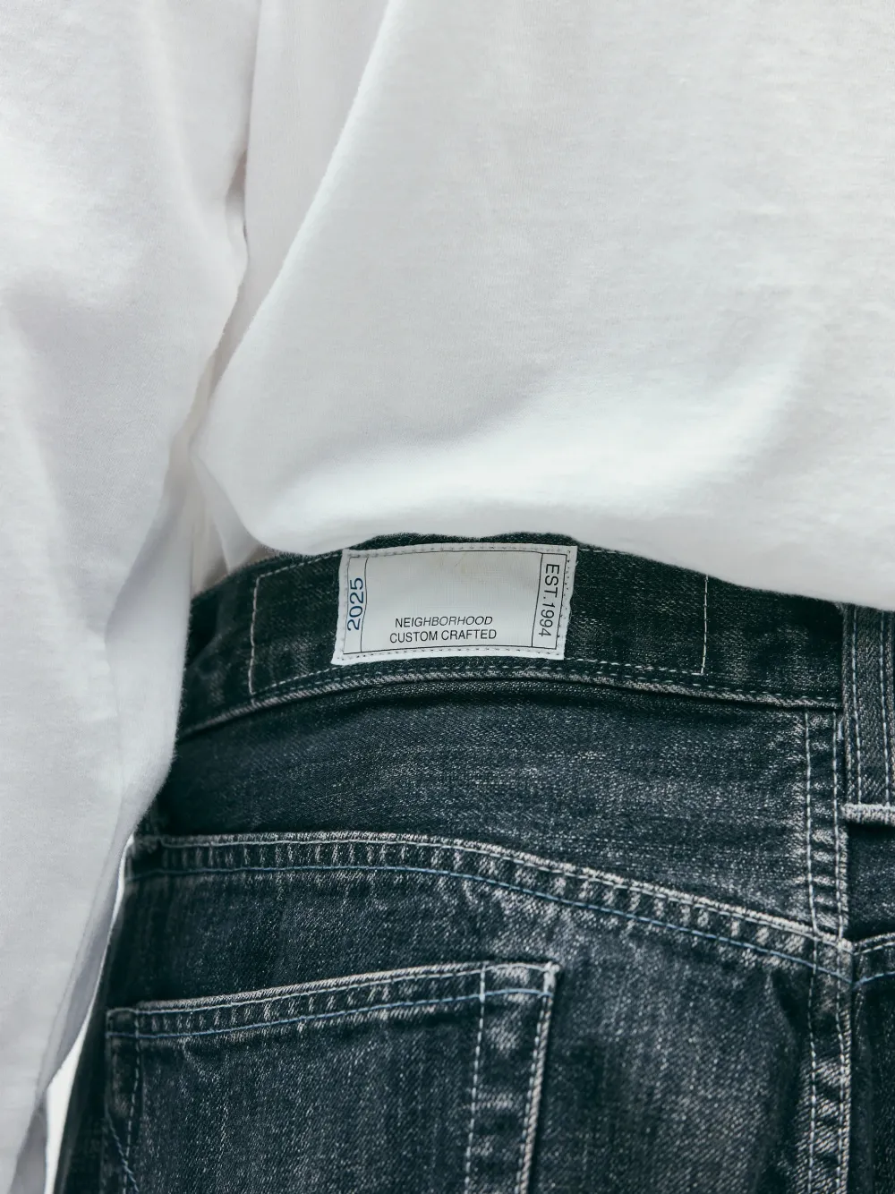 Neighborhood Washed Denim Dp Basic Pants In Multi