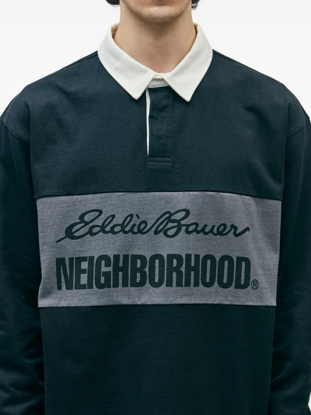 Neighborhood x Eddie Bauer poloshirt met logoprint Blauw