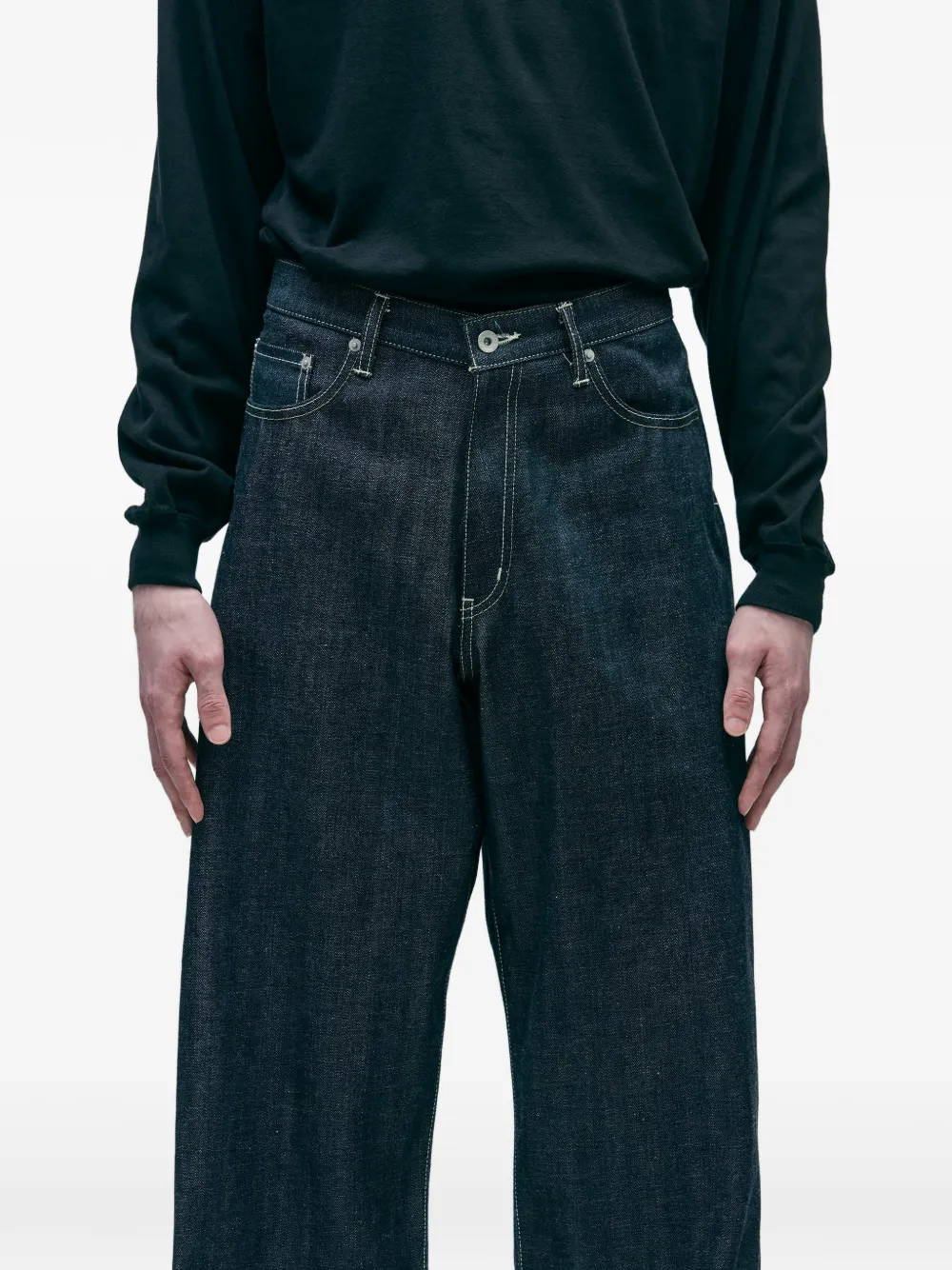 Neighborhood contrast-stitch jeans - Blauw