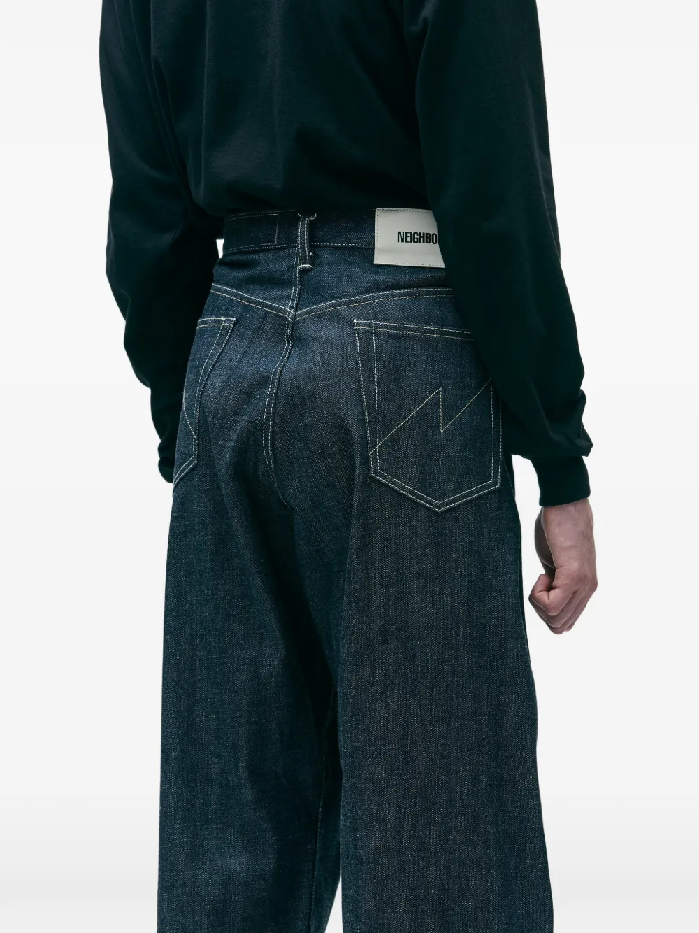 Neighborhood Jeans met contrasterende stiksels Blauw