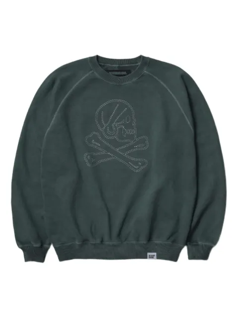 Neighborhood skull-embroidered sweatshirt