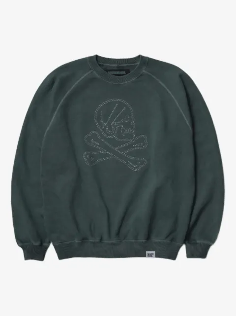 Neighborhood skull-embroidered sweatshirt