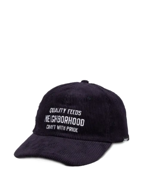 Neighborhood embroidered corduroy baseball hat