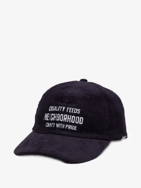Neighborhood embroidered corduroy baseball hat