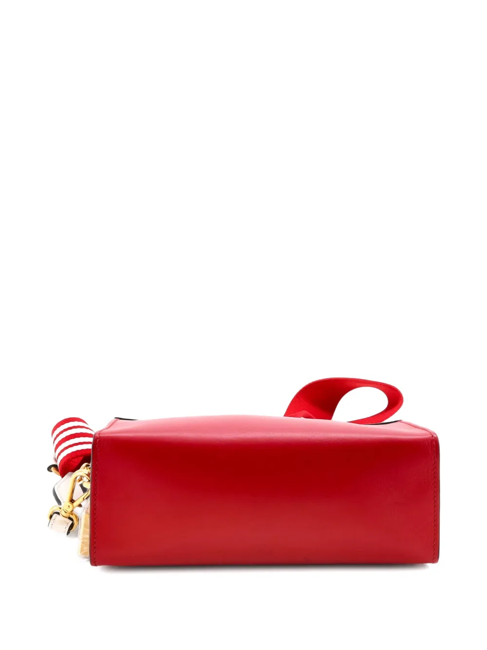 PRADA Pre-owned Esplanade Printed Saffiano And City Calf Small Crossbody Bag In Red