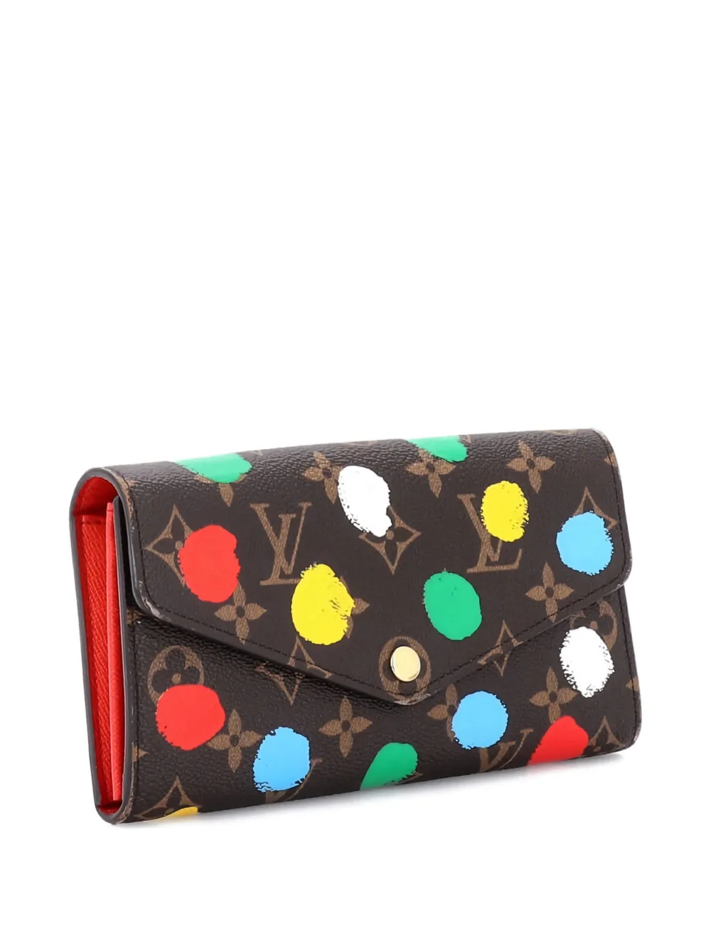 Louis Vuitton Pre-Owned Sarah Wallet NM Yayoi Kusama Painted Dots Monogram Canvas small wallets - Marrone