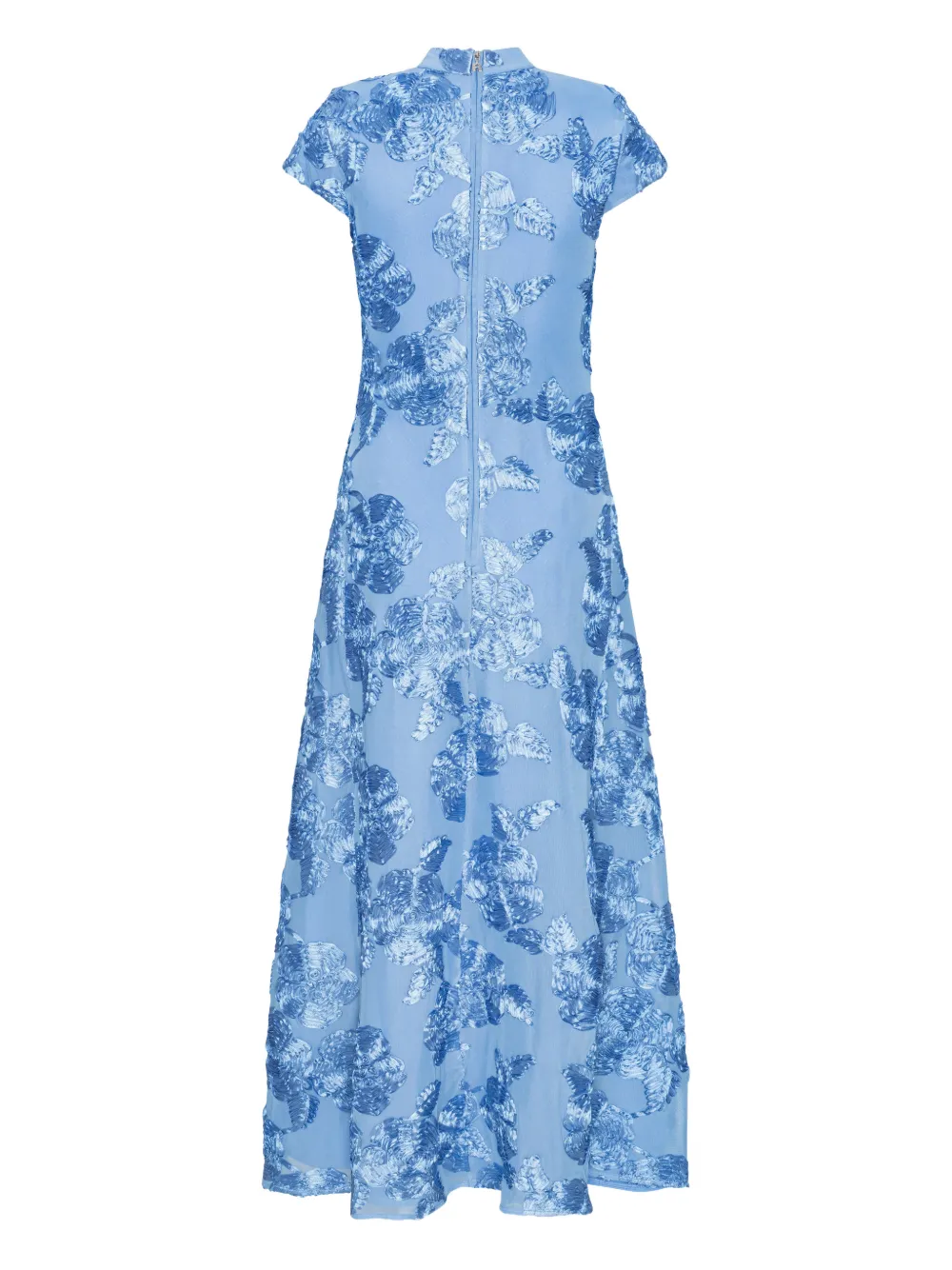 ROTATE BIRGER CHRISTENSEN floral-embroidered midi dress - Blauw