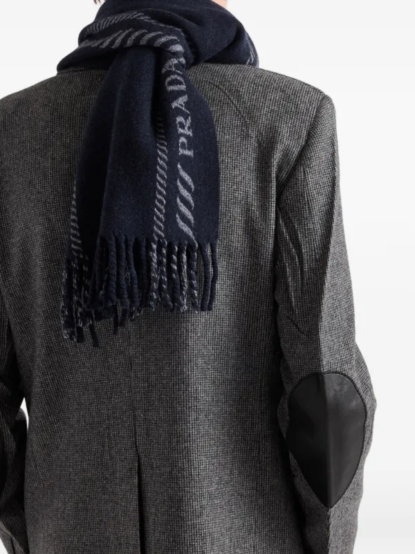 Prada fringe-detail Scarf | Blue | FARFETCH ZA