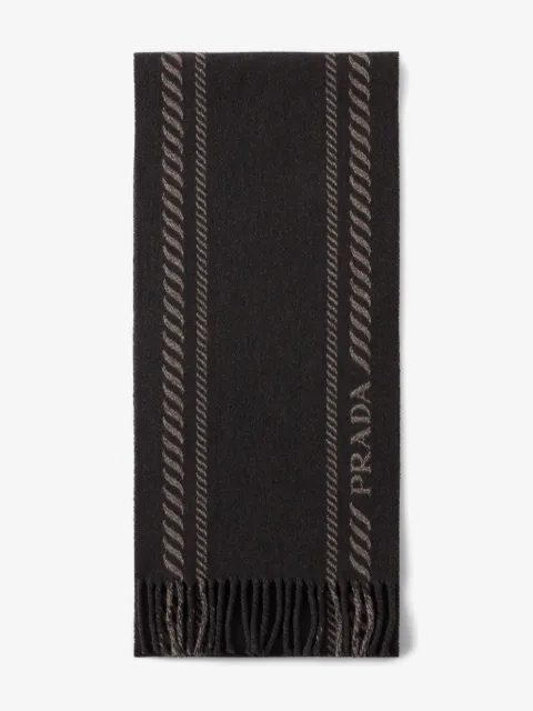 Prada logo-embroidered scarf