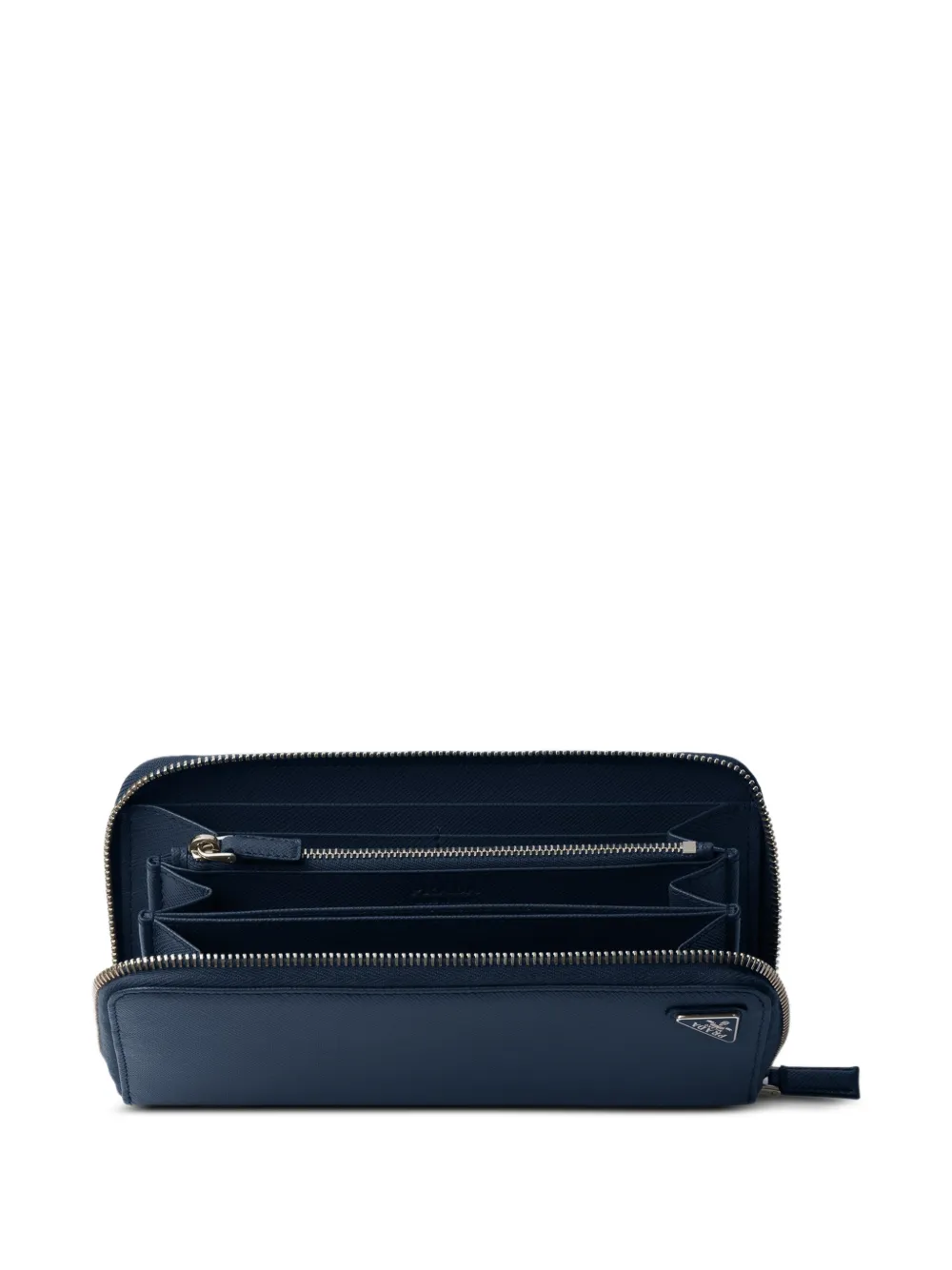 Prada Portemonnee met ritssluiting en logo Blauw