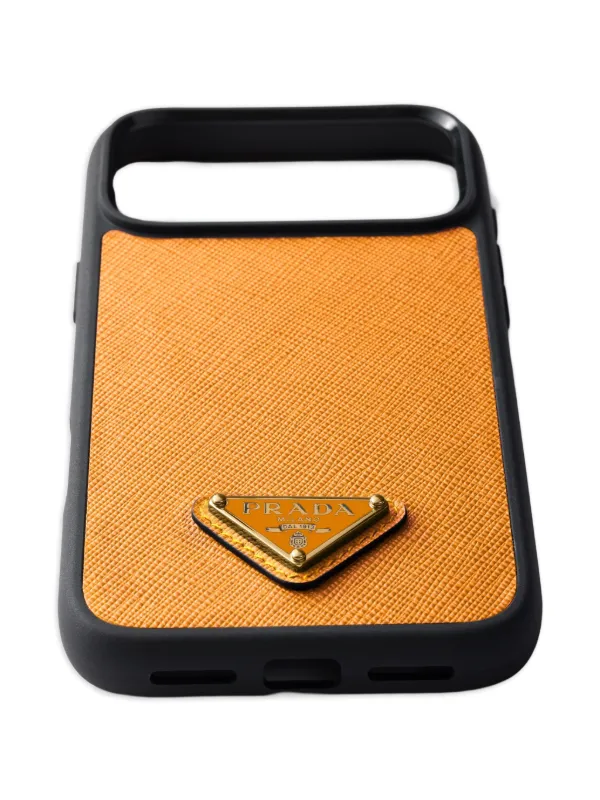 Prada triangle-logo iPhone 17 Pro Max Case | Orange | FARFETCH