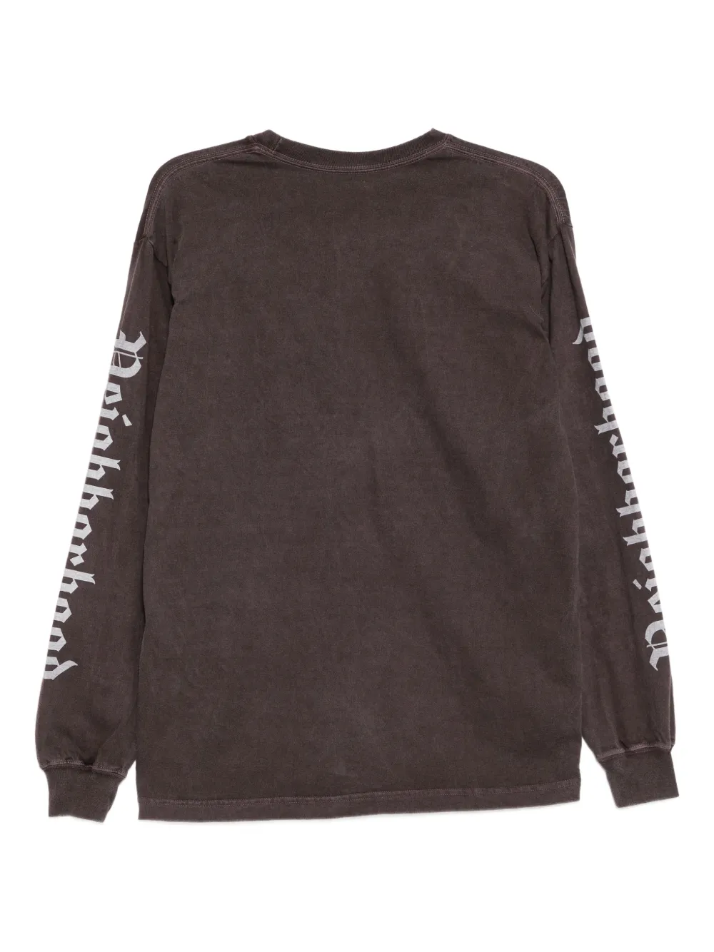 Neighborhood T-shirt met doodskopprint - Bruin