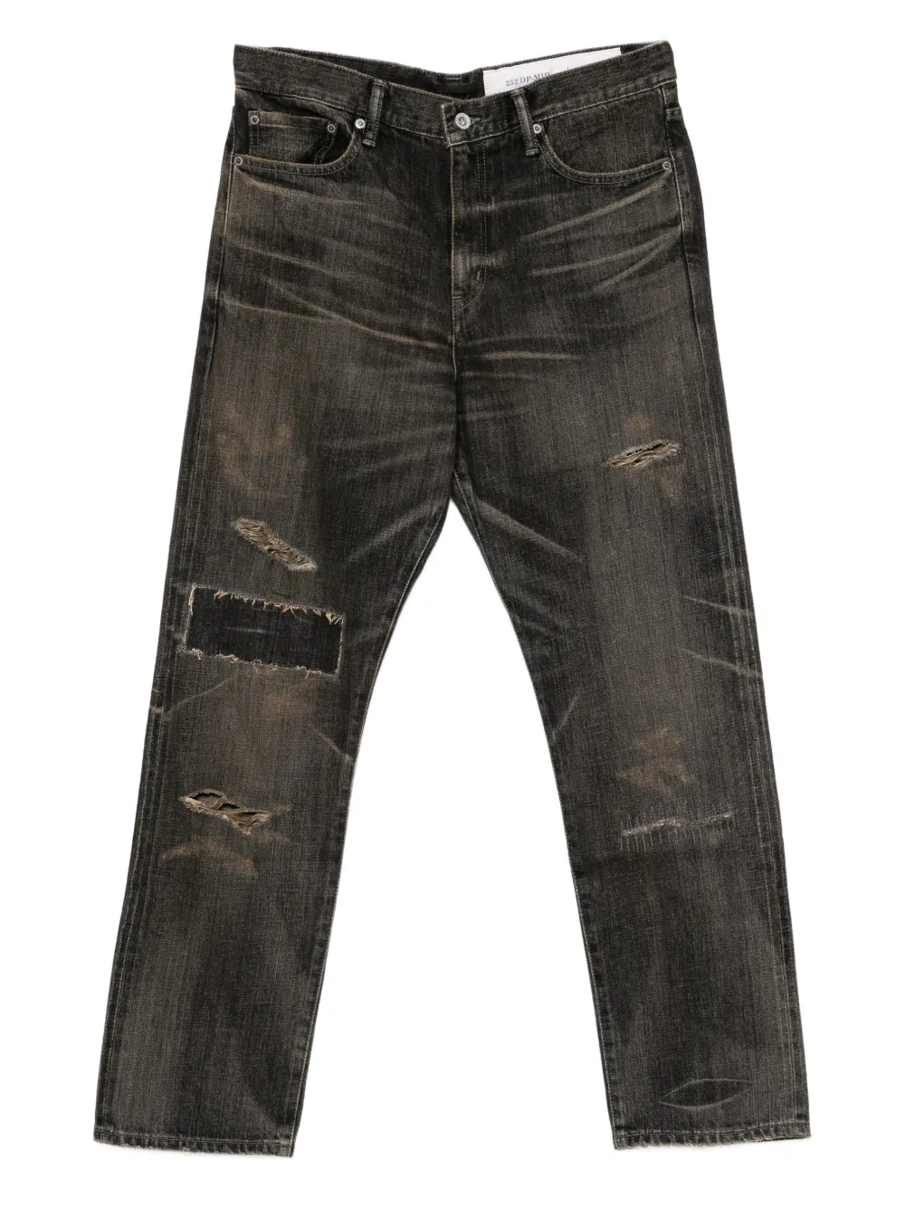 Neighborhood distressed patch trousers - Nero
