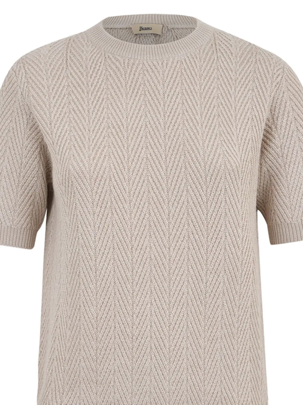 Herno Wool Knitted T-shirt In Neutral