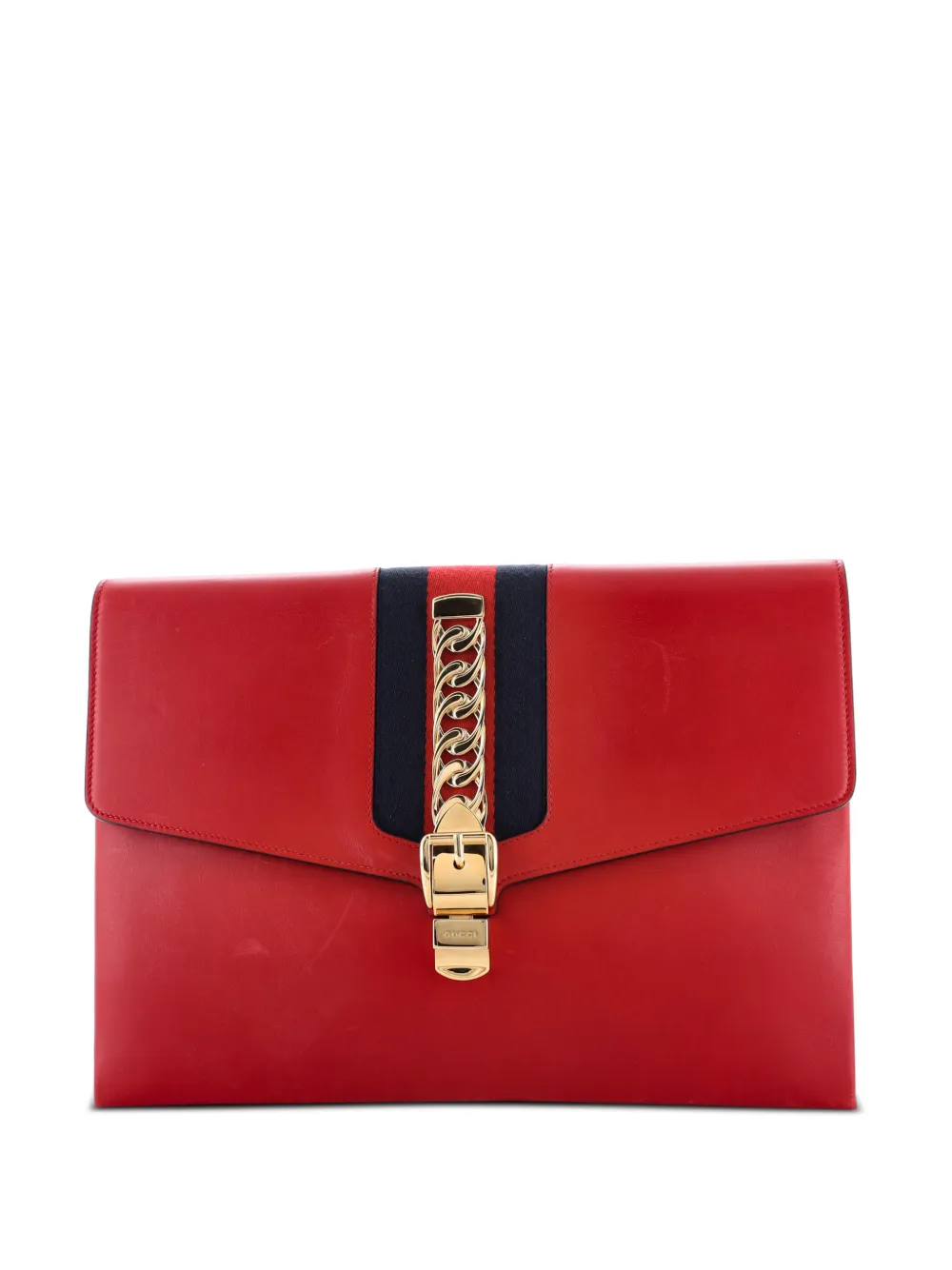 Gucci Pre-Owned Sylvie Leather Maxi clutch bag - Rosso