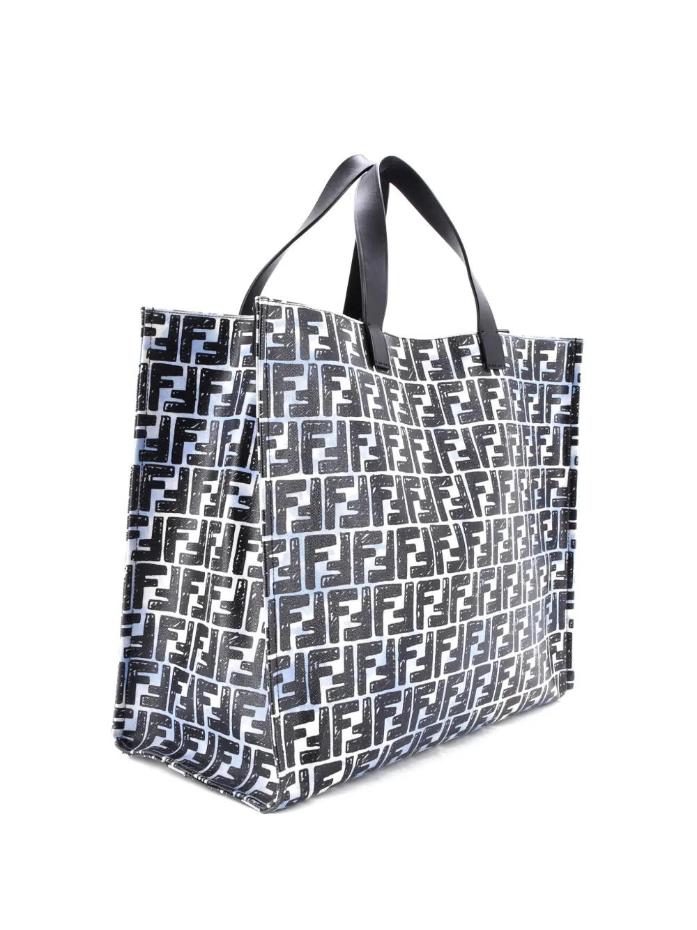 FENDI Pre-owned Shopper Joshua Vides Zucca Coated Canvas Large Tote Bag In Blue