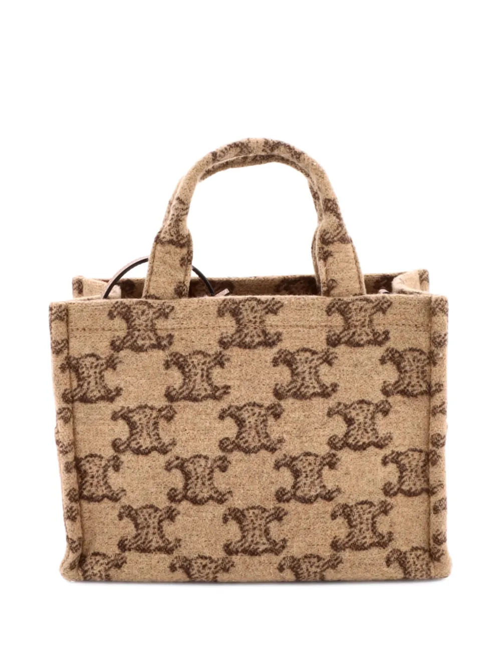 CELINE Pre-owned Cabas Thais Triomphe Wool Small Tote Bag In Neutral