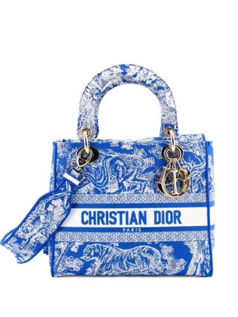 Christian Dior Pre-Owned Toile de Jouy Lady D-Lite Bag Embroidered Canvas tote bag