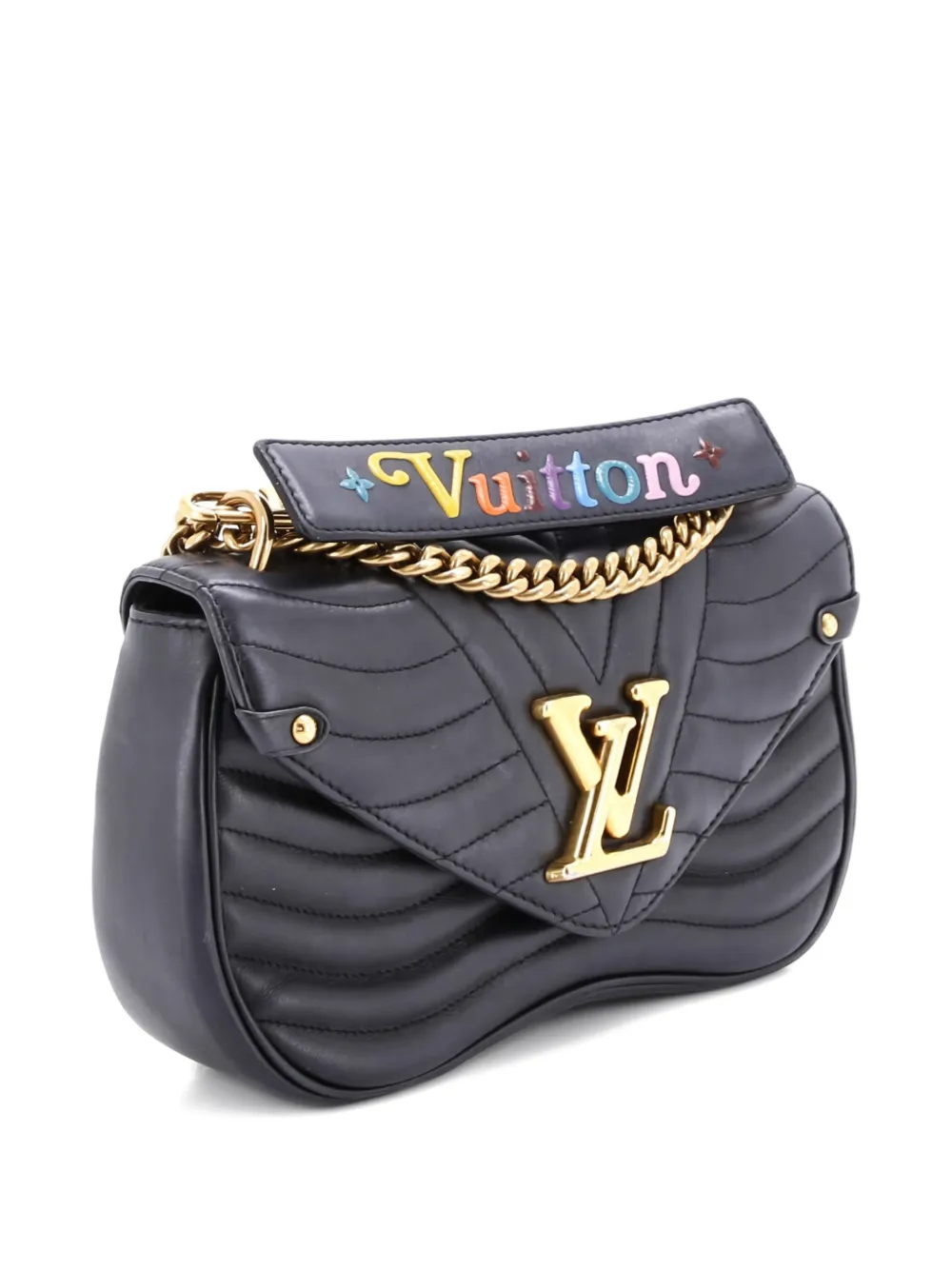 Louis Vuitton Pre-Owned New Wave Chain Bag Quilted Leather MM crossbody bag - Nero