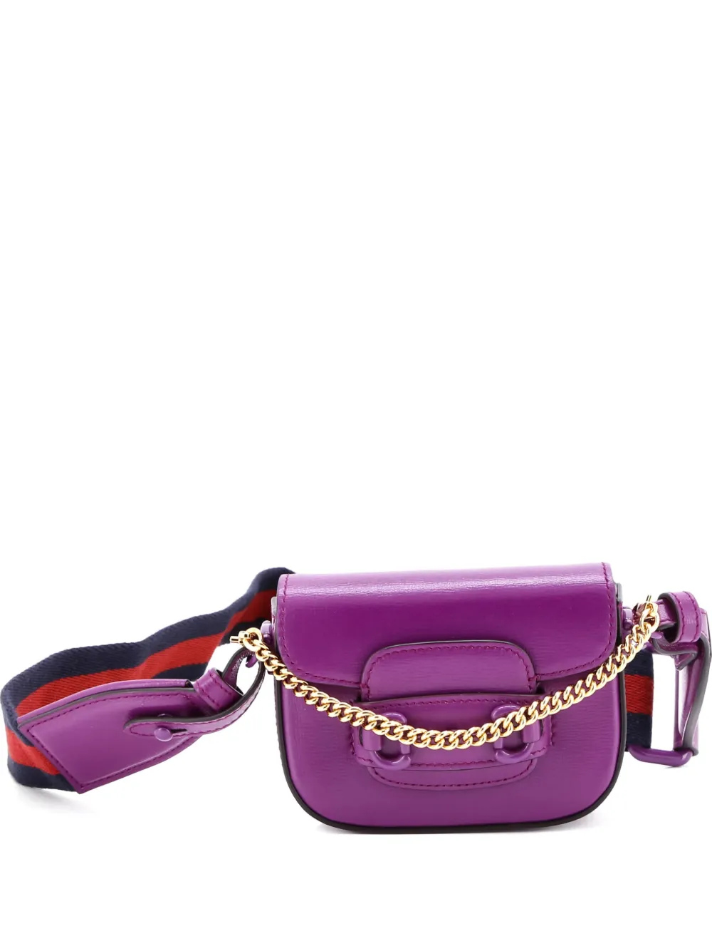 Gucci Pre-Owned Horsebit 1955 Shoulder Bag Leather Super Mini crossbody bag - Viola