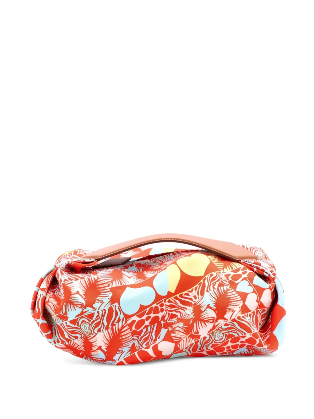 Hermès Pre-Owned Balusoie Bag Printed Silk and Leather shoulder bag - Orange