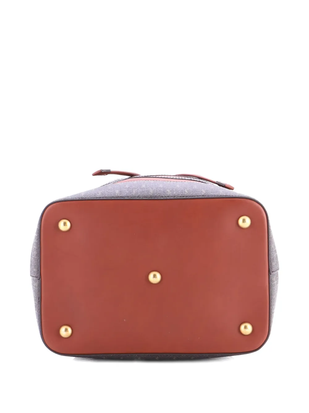 Pre-owned Saint Laurent Le Monogramme Striped Monogram All Over Coated Canvas And Leather Bucket Bag In Brown