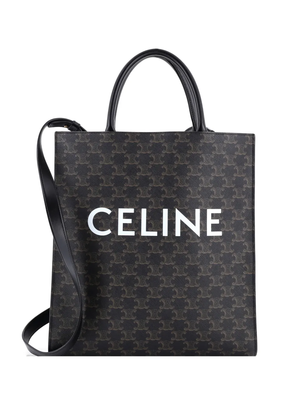 Celine Pre-Owned Vertical Cabas Triomphe Coated Canvas Medium tote bag | Black | Image 1