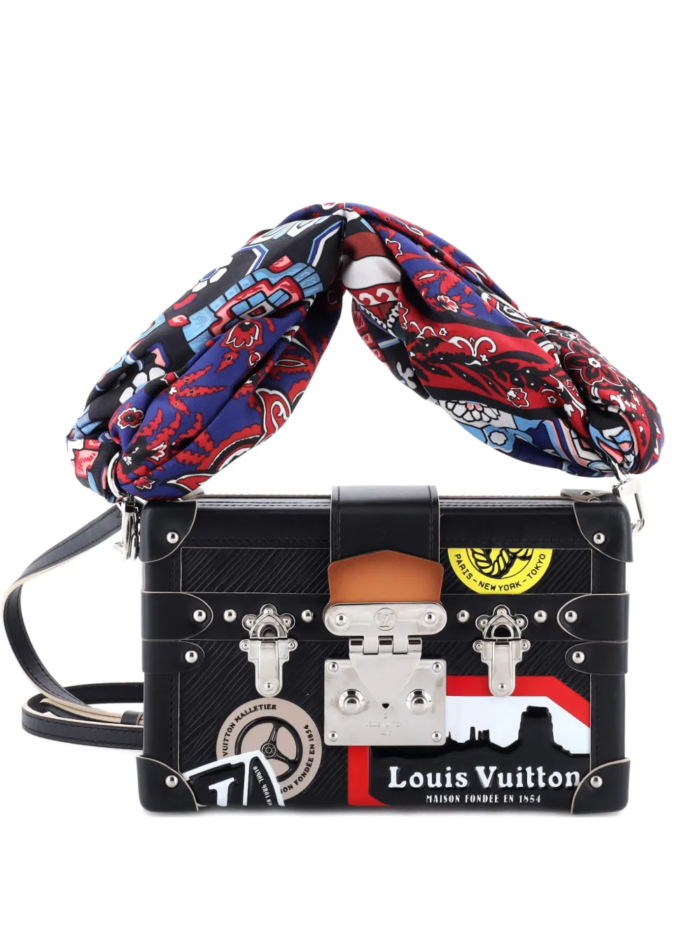 Louis Vuitton Pre-Owned Petite Malle Handbag Limited Edition World Tour Epi Leather crossbody bag - Nero