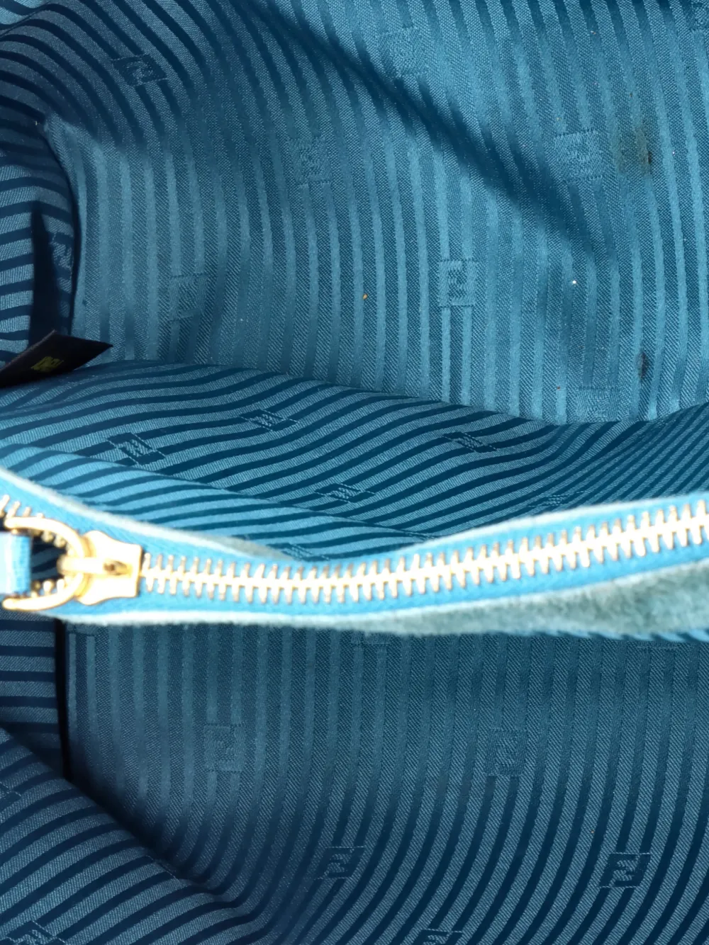 Pre-owned Fendi 2jours Bag Leather Medium Tote Bag In Blue