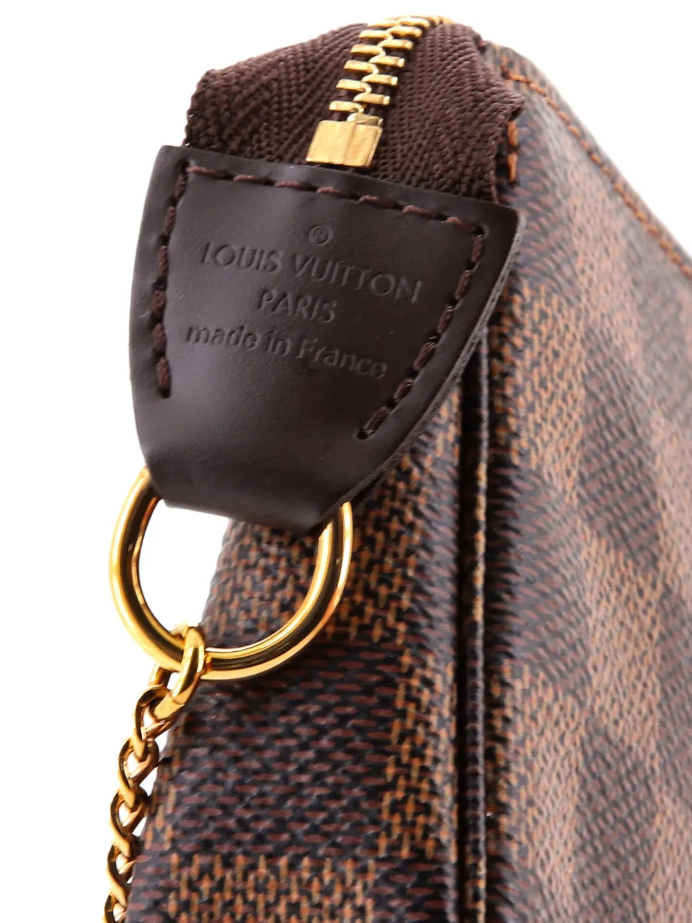 Pre-owned Louis Vuitton Pochette Accessoires Damier Mini Clutch Bag In Brown