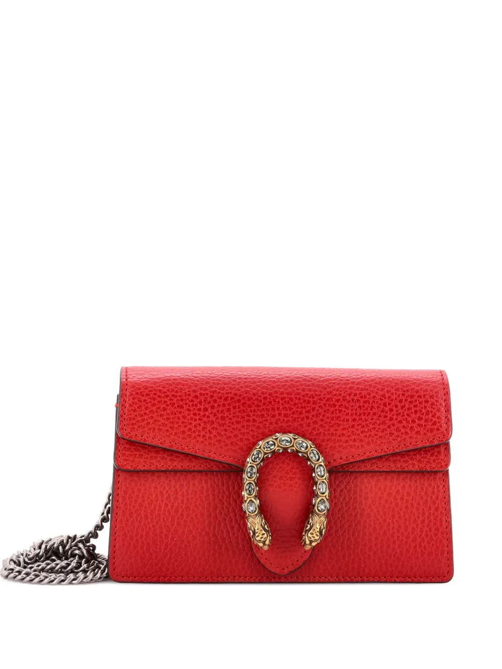 GUCCI Pre-owned Dionysus Bag Leather Super Mini Clutch Bag In Red