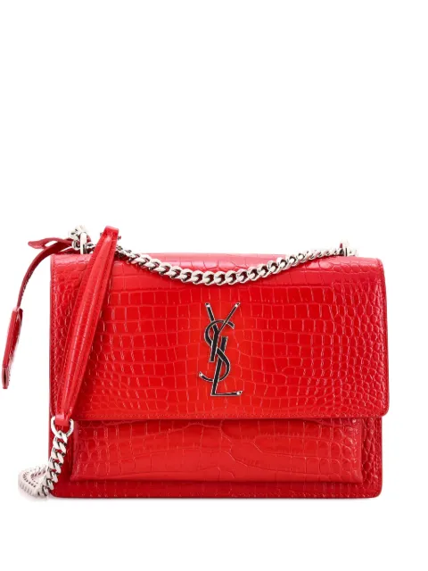 Saint Laurent Pre-Owned Sunset Crocodile Embossed Leather Medium crossbody bag