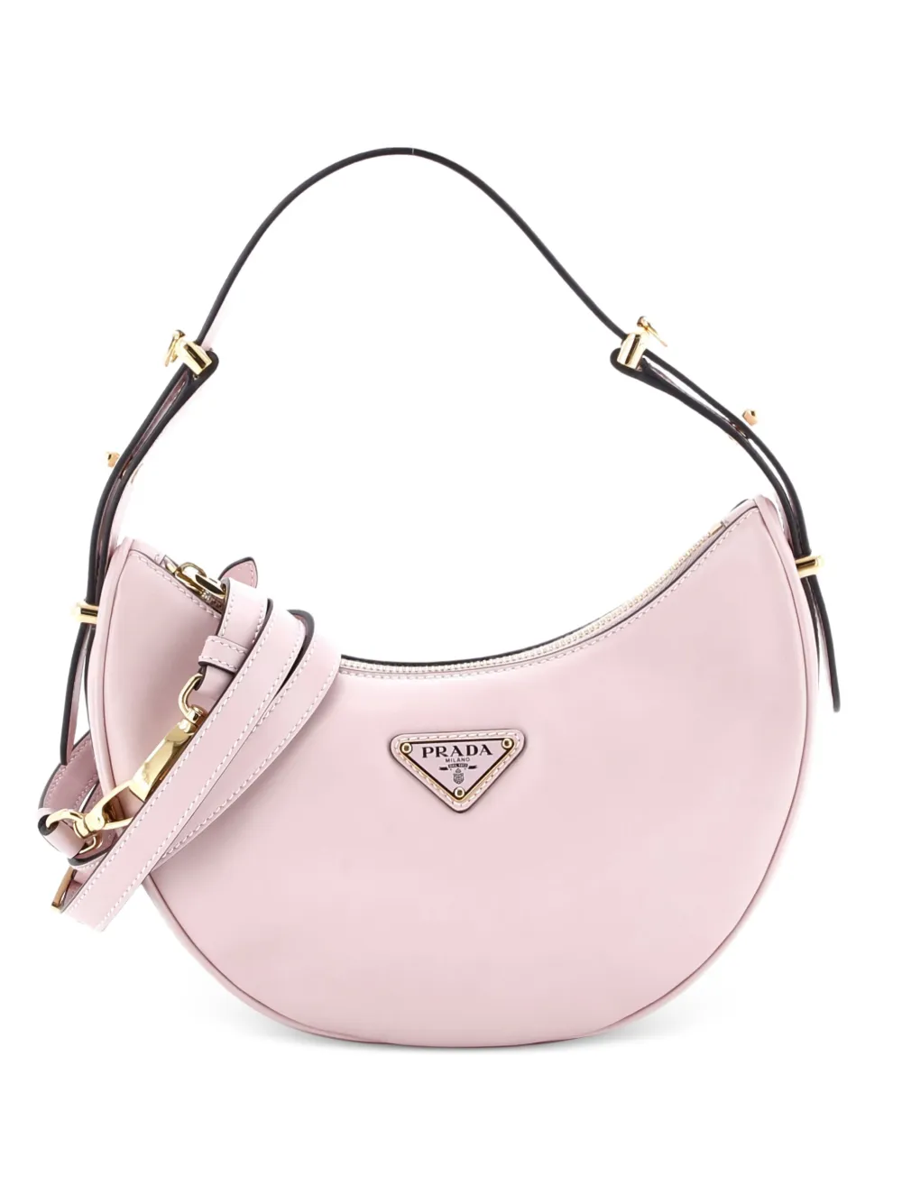 Prada Pre-Owned Arque Half Moon Leather Small hobo bag - Rosa