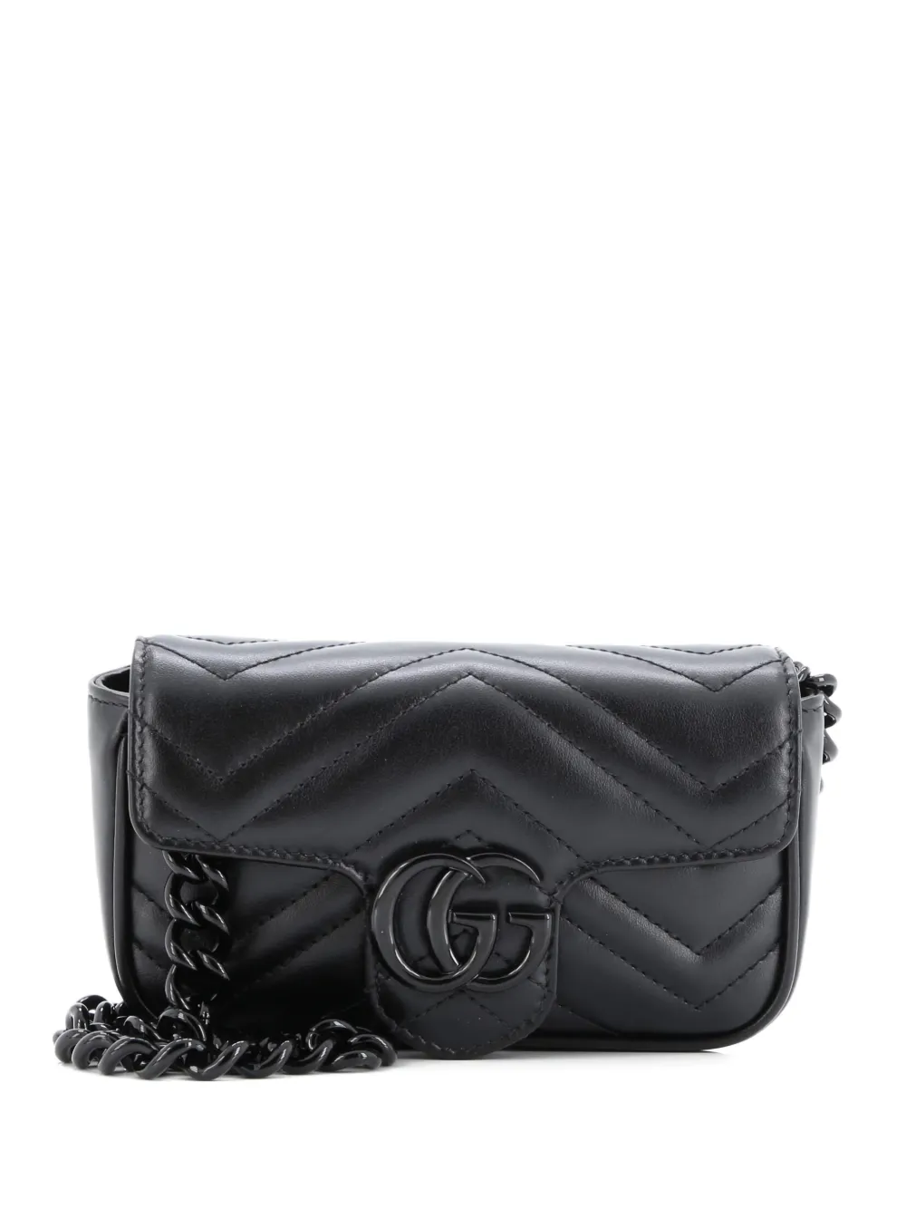 Gucci Pre-Owned GG Marmont Flap Matelasse Leather belt bag - Nero