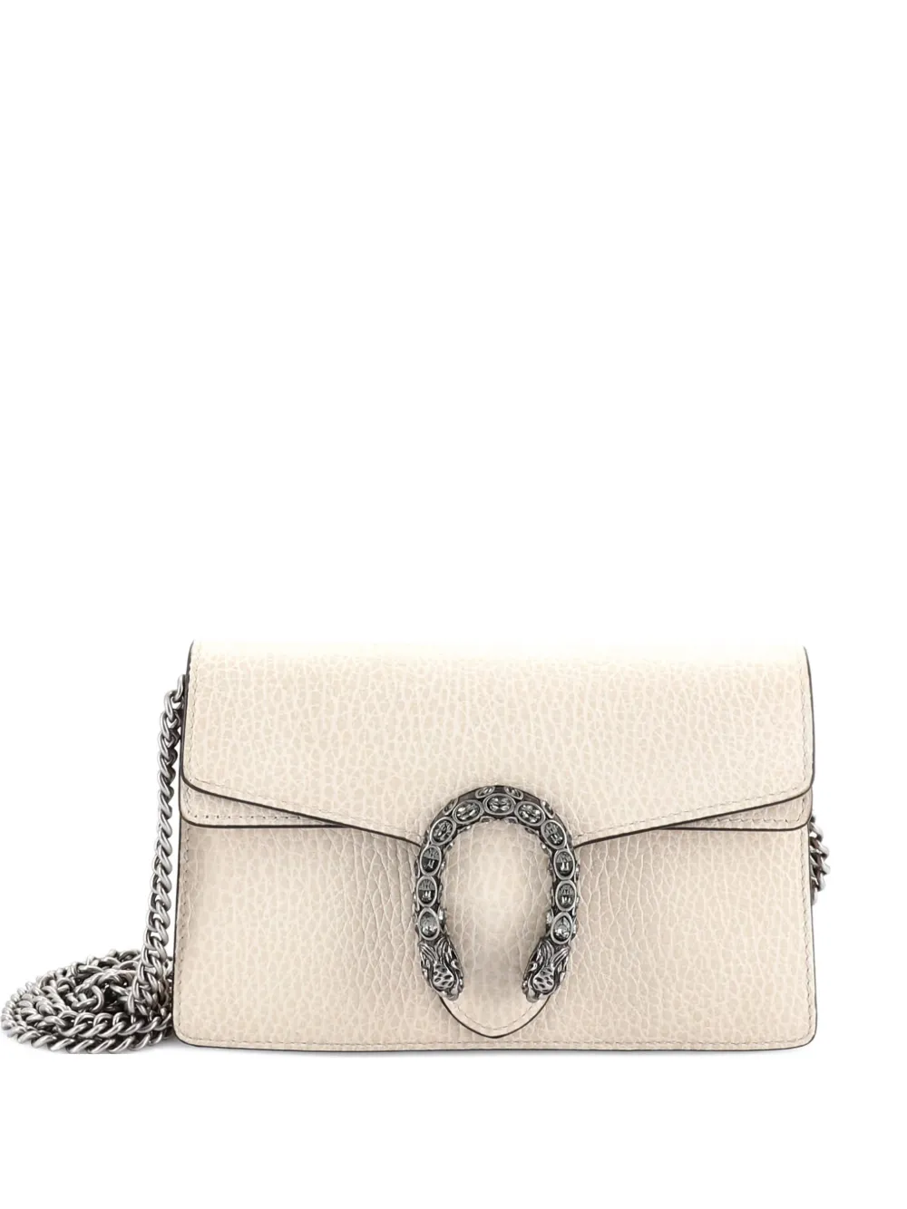 Pre-owned Gucci Dionysus Bag Leather Super Mini Clutch Bag In Neutral