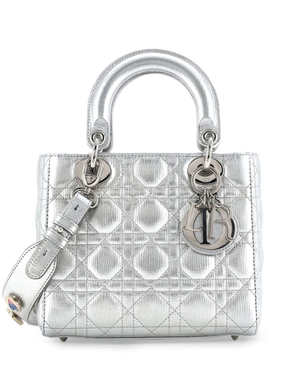 Christian Dior Pre-Owned My Lady Dior Bag Cannage Quilted Leather satchel - Silver