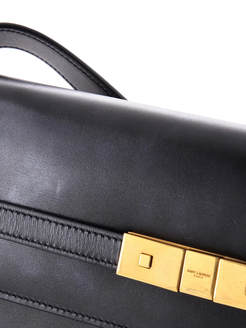 SAINT LAURENT Pre-owned Manhattan Leather Medium Shoulder Bag In Black