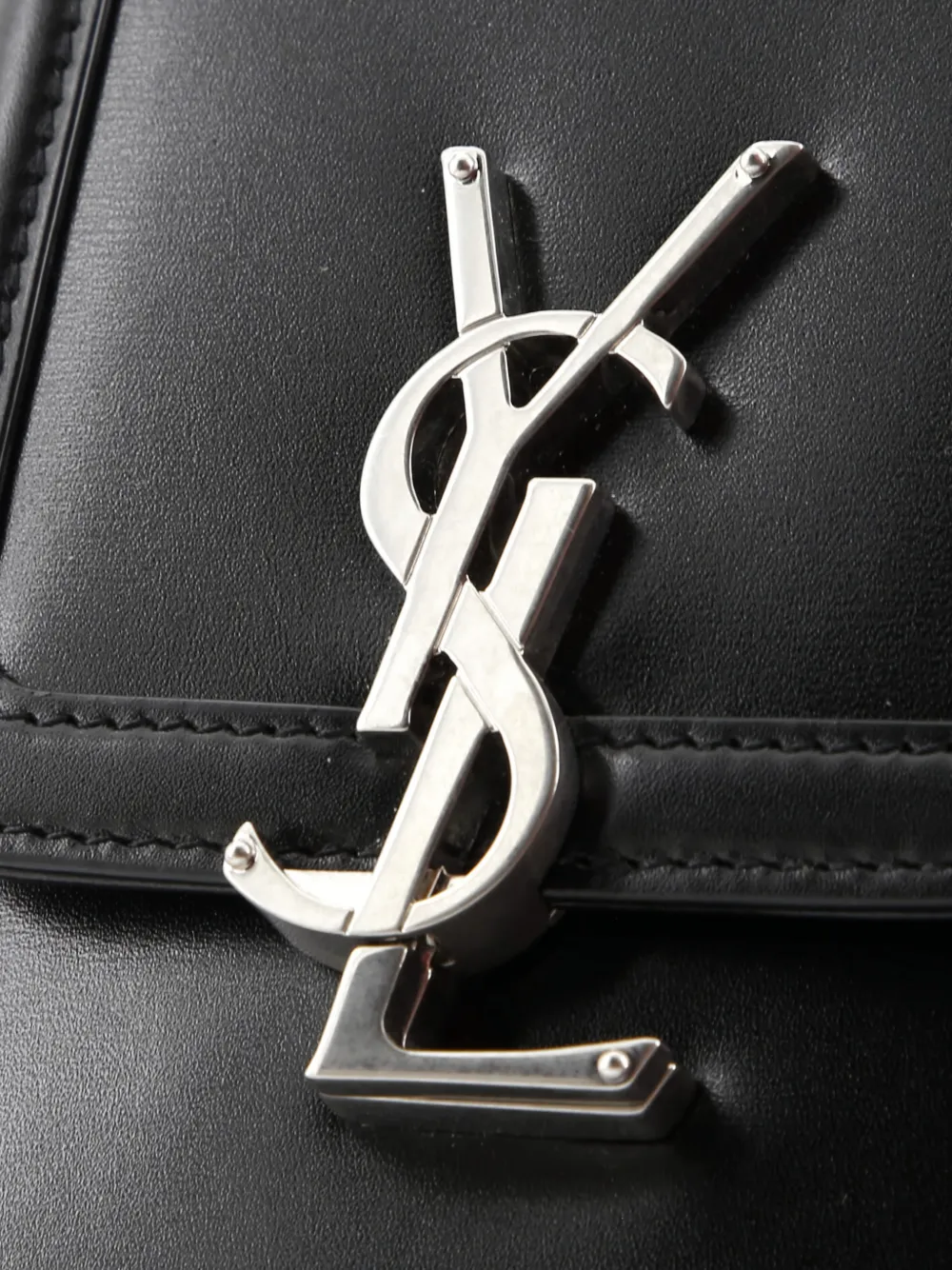 Pre-owned Saint Laurent Solferino Bag Leather Mini Crossbody Bag In Black