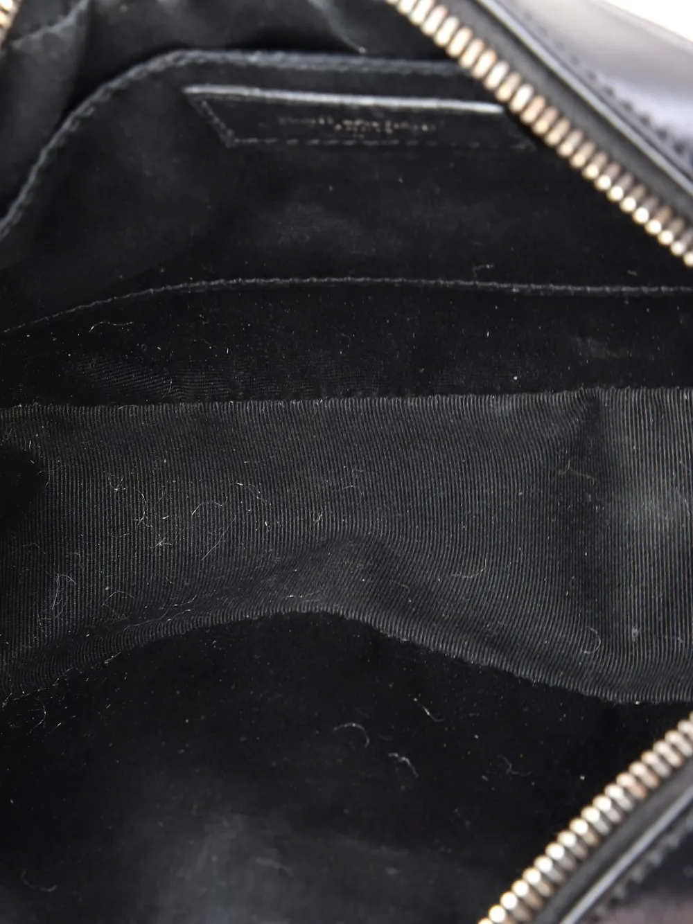 Pre-owned Saint Laurent Lou Camera Bag Matelasse Chevron Leather Small Crossbody Bag In Black